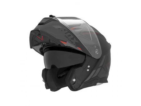 Casca Flip-Up NOX N967 Synchro - Negru/Rosu mat