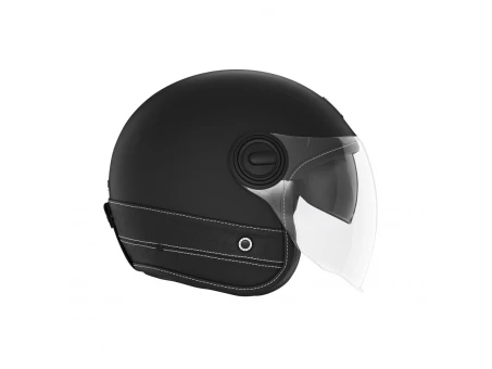 Casca jet NOX PREMIUM HERITAGE LEATHER - Negru mat