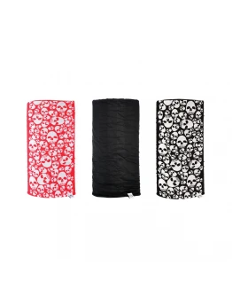 Bandana multifunctionala Oxford Windproof Comfy (3 buc.) - Negru/Rosu