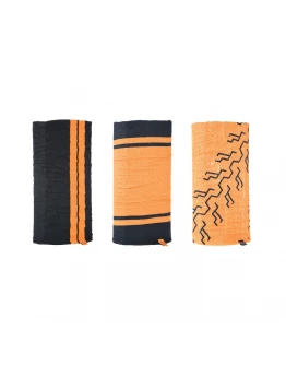 Bandana multifunctionala Oxford Windproof Comfy HD(3 buc.) - Negru/Portocaliu