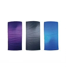 Bandana multifunctionala Oxford Windproof Comfy Prismatic (3buc.) - Gri/Mov/Albastru