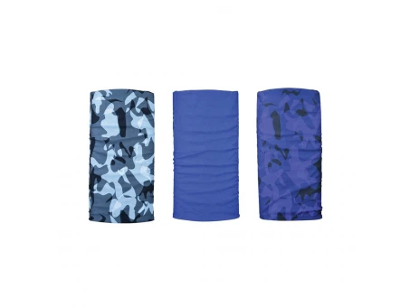 Bandana multifunctionala Oxford Windproof Comfy Collar (3buc.) - Camo/Albastru | NW151