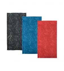 Bandana multifunctionala Oxford Windproof Collar Comfy Paisley (3buc.) - Negru/Rosu/Albastru