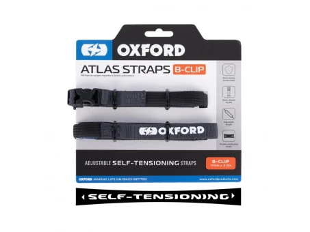 Set chingi de fixare bagaje Oxford B-Clip 17mm x 2m - Gri | OX316