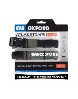 Set chingi de fixare bagaje Oxford B-Clip 26mm x1.2m - Verde