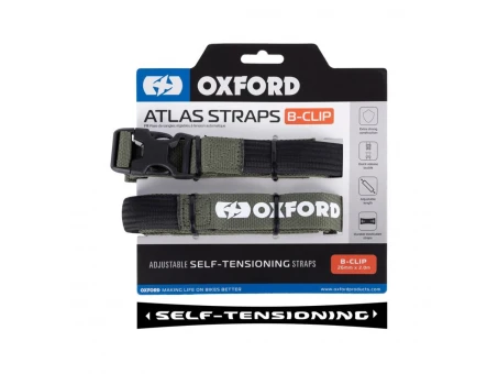 Set chingi de fixare bagaje Oxford B-Clip 26mm x 2m - Verde | OX323