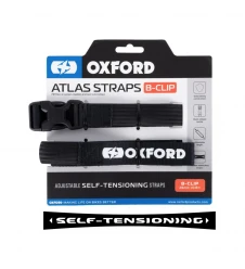 Set chingi fixarea bagaje OXFORD Atlas B-Clip 26 mm x 0.8 m (2buc.) - Negru