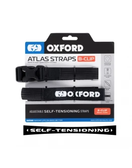 Set chingi fixarea bagaje OXFORD Atlas B-Clip 26 mm x 0.8 m (2buc.) - Negru