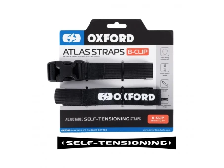 Set chingi fixarea bagaje OXFORD Atlas B-Clip 26 mm x 0.8 m (2buc.) - Negru | OX325