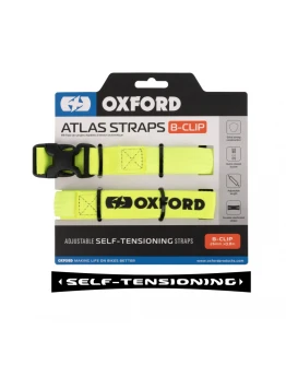 Set chingi fixarea bagaje OXFORD Atlas B-Clip 26 mm x 0.8 m (2buc.) - Galben fluo