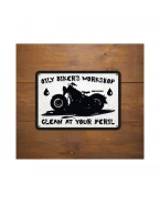 Placa metalica Oxford "Oily Bikers Workshop"