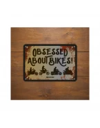 Placa metalica Oxford "Obsessed About Bikes"