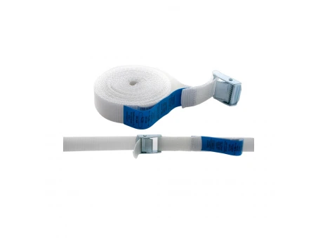 Chinga de transport BIKETEC 25mm/4m cu cataramă autoblocantă - Alb | PASK25/4/WH
