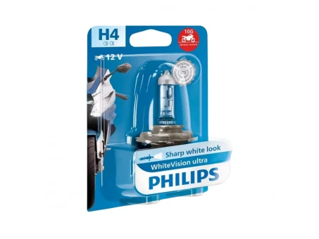 Bec far moto PHILIPS H4 12V 60/55 P43T White Vision Ultra Moto - omologat | PH-12342WVUBW