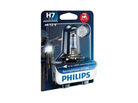 Bec far moto PHILIPS H7 12V 55W Racing Vision Moto +200% - omologat | PH-12972RGTBW