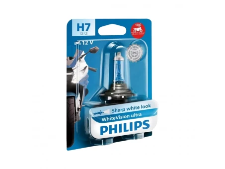 Bec far moto PHILIPS H7 12V 55W PX26D White Vision Ultra Moto - omologat | PH-12972WVUBW