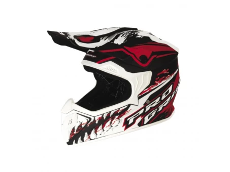Casca PROGRIP PG3009 Junior/Kid - Alb/Negru/Rosu mat