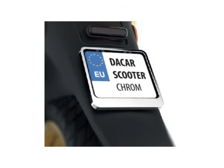 Suport număr înmatriculare BIKETEC pentru scuter - Crom | R0190