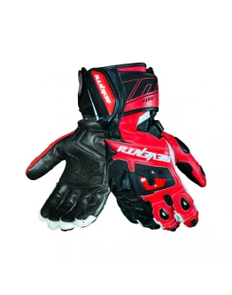 Mănuși Piele Moto Racing de Vară Seventy SD-R24 Pista - Negru/Roșu