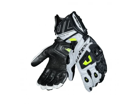 Mănuși Piele Moto Racing de Vară Seventy SD-R24 Pista - Negru/Alb/Galben | SD1102406