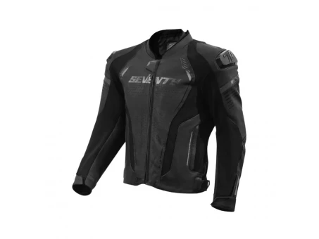 Geaca Moto Barbati Racing Seventy SD-JL24 Spoiler Piele - Negru | SD2102404