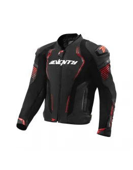 Geaca Moto Barbati Racing Seventy SD-JL24 Spoiler Piele - Negru/Rosu