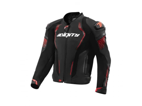 Geaca Moto Barbati Racing Seventy SD-JL24 Spoiler Piele - Negru/Rosu | SD2102414