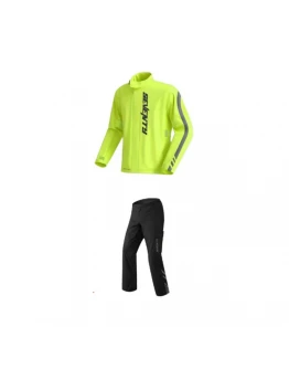 Costum moto ploaie unisex (geaca+pantaloni) Seventy SD-S5 Monsoon - Negru/Galben fluor
