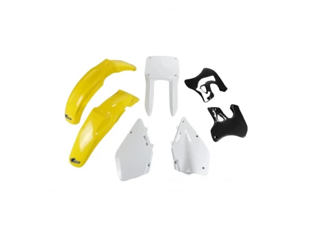 Kit complet plastice UFO SUZUKI RM 125 96-98 culoare OEM (Galben/Alb/Negru) (SU393E999) | SUKIT393999