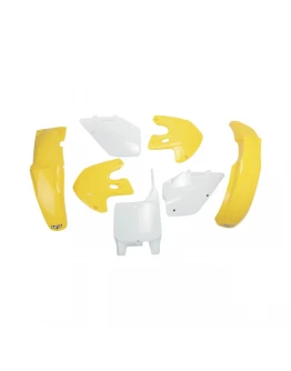 Kit complet plastice UFO SUZUKI RM 125 / 250 '99-'00 culoare OEM (Alb/Galben) (SU400E999)