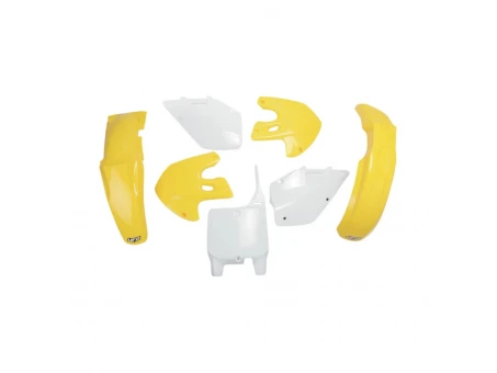 Kit complet plastice UFO SUZUKI RM 125 / 250 99-00 culoare OEM (Alb/Galben) (SU400E999) | SUKIT400999