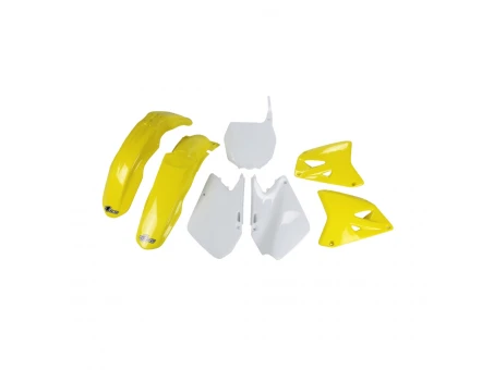 Kit complet plastice UFO SUZUKI RM 125 01-22, RM 250 01-22 culoare OEM (Alb/Galben) (SU402E999) | SUKIT402999