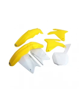 Kit complet plastice UFO SUZUKI RMZ 450 '05-'06 culoare OEM (Alb/Galben) (SU404E999)