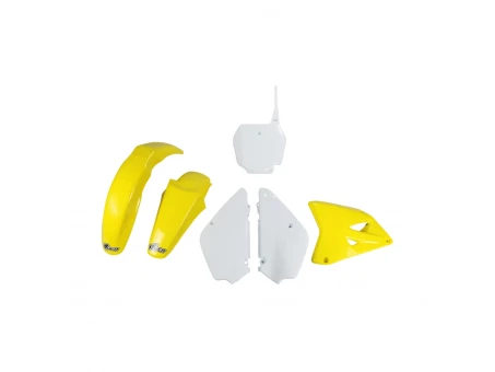 Kit complet plastice UFO SUZUKI RM 85 00-21 culoare OEM 00-15 I 18-20 OEM (Alb/Galben) (SU405E999) | SUKIT405999