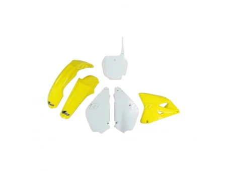 Kit complet plastice UFO SUZUKI RM 85 00-21 RESTYLING culoare OEM 00-15 I 18-20 (Alb/Galben) (SU405KE999) | SUKIT405K999