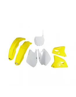 Kit complet plastice UFO SUZUKI RM 125 / 250 '06-'17 culoare OEM (Alb/Galben) (SU406E999)