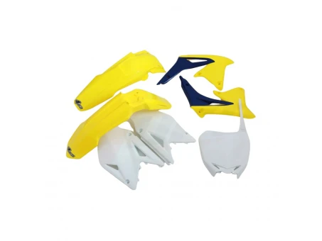 Kit complet plastice UFO SUZUKI RMZ 450 08-17 culoare OEM (Galben/Alb/Albastru) (SU409E999) | SUKIT409999