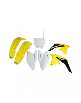 Kit complet plastice UFO SUZUKI RMZ 450 '11-'12 culoare OEM (Galben/Alb/Negru) (SU412E999)