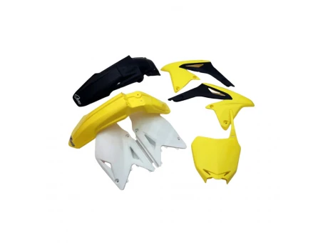 Kit complet plastice UFO SUZUKI RMZ 450 08-17 culoare OEM 13 (Galben/Alb/Negru) (SU414E999) | SUKIT414999