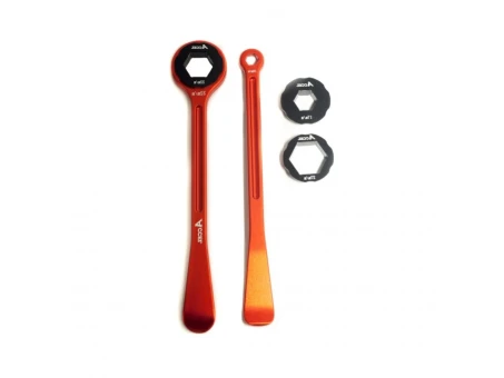 Set schimbare anvelope cheie si levier aluminiu forjat ACCEL 10,13,17,22,27,32 MM culoare portocaliu | TL06OR