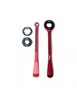 Set schimbare anvelope cheie si levier aluminiu forjat 10,13,17,22,27,32 MM culoare rosu