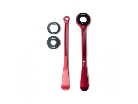 Set schimbare anvelope cheie si levier aluminiu forjat 10,13,17,22,27,32 MM culoare rosu | TL06RD