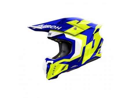 Casca cross/enduro/atv/quad AIROH HELMET TWIST 3 DIZZY - Alb/Albastru/Galben fluo