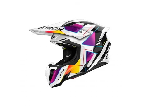 Casca cross/enduro/atv/quad AIROH HELMET TWIST 3 RAINBOW - Alb,Negru,Galben,Mov