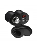 Priza moto dual usb, bricheta si voltmetru Negru
