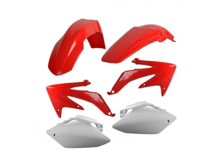 Kit accesorii carena din plastic model 11 HONDA CRF - Alb/Rosu