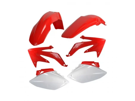Kit accesorii carena din plastic model 4 HONDA CRF - Alb/Rosu
