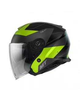 Casca open face MT Thunder III SV Jet Cooper A3 galben fluor mat (ochelari soare integrati)