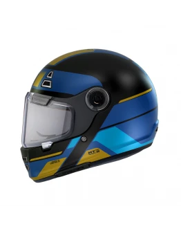Casca integrala MT Jarama 68th C7 albastru mat - model Retro - Cafe Racer