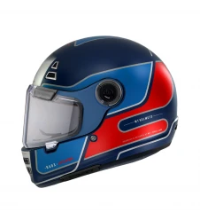Casca integrala MT Jarama D7 albastru mat - model Retro - Cafe Racer